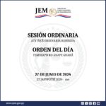 Orden del Día para la Sesión Ordinaria de fecha 27 de junio de 2024