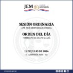 Orden del Día de la Sesión Ordinaria de fecha 11 de julio de 2024