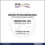 Orden del Día para la Sesión Extraordinaria de fecha 02 de julio de 2024