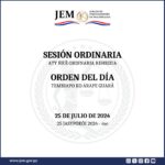 Orden del Día para la Sesión Ordinaria de fecha 25 de julio de 2024