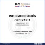 Decisiones Adoptadas en la Sesión Ordinaria de fecha 05 de septiembre de 2024