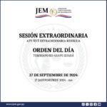 Orden del Día para la Sesión Extraordinaria de fecha 17 de septiembre de 2024