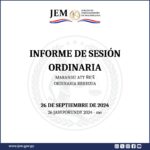 Decisiones adoptadas en la Sesión Ordinaria de fecha 26 de septiembre de 2024