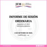 Decisiones adoptadas en la Sesión Ordinaria de fecha 3 de octubre de 2024