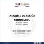 Decisiones adoptadas en la Sesión Ordinaria de fecha 12 de diciembre de 2024